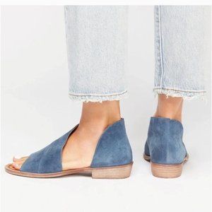 NEW Free People Mont Blanc 38 Blue Suede 8 Shoes Sandals